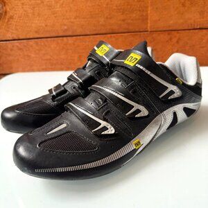Mavic Peloton Road Cycling Shoes Men's Size 10" Black & Silver Energy Composite